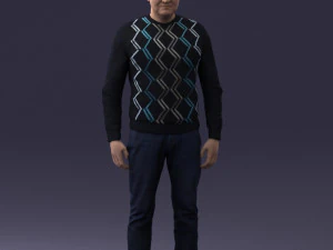 man in sweater 0219 3D Model