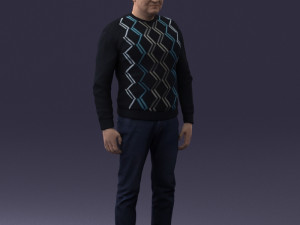 man in sweater 0219 3D Model