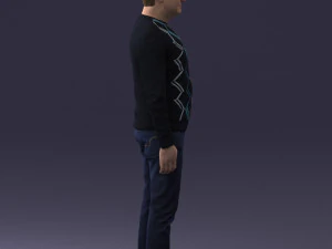 man in sweater 0219 3D Model