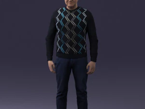 man in sweater 0219 3D Model