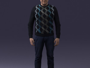 man in sweater 0219 3D Model