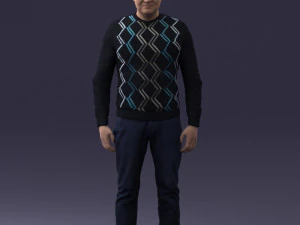 man in sweater 0219 3D Model