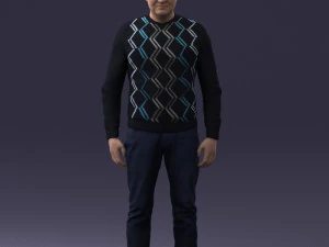 homme en pull 0219 pr&ecirc;t pour l'impression 3D Modèles 3D en vedette