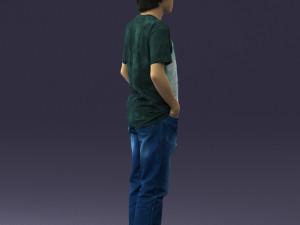 man in wolf t-shirt 0111-2 3Dモデル