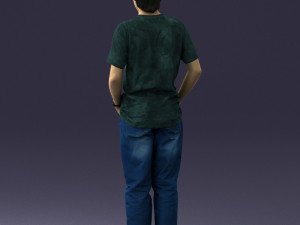 man in wolf t-shirt 0111-2 3Dモデル