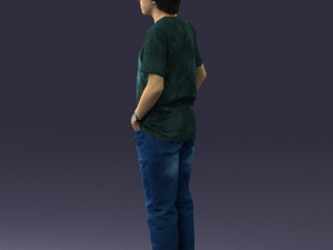 man in wolf t-shirt 0111-2 3Dモデル
