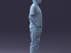 man in wolf t-shirt 0111-2 3Dモデル