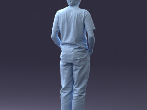 man in wolf t-shirt 0111-2 3Dモデル