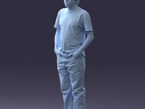 man in wolf t-shirt 0111-2 3Dモデル