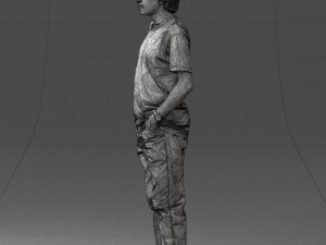 man in wolf t-shirt 0111-2 3Dモデル