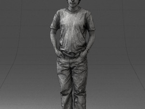man in wolf t-shirt 0111-2 3Dモデル