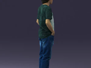 man in wolf t-shirt 0111-2 3d print ready 3D Print Model