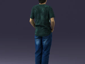 man in wolf t-shirt 0111-2 3d print ready 3D Print Model