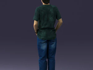 man in wolf t-shirt 0111-2 3d print ready 3D Print Model