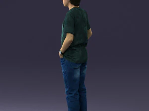 man in wolf t-shirt 0111-2 3d print ready 3D Print Model