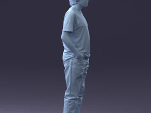 man in wolf t-shirt 0111-2 3d print ready 3D Print Model