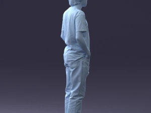 man in wolf t-shirt 0111-2 3d print ready 3D Print Model