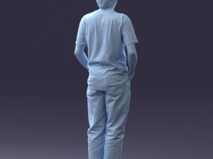 man in wolf t-shirt 0111-2 3d print ready 3D Print Model