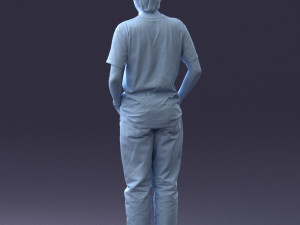 man in wolf t-shirt 0111-2 3d print ready Model Cetak 3D