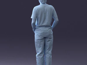 man in wolf t-shirt 0111-2 3d print ready 3D Print Model