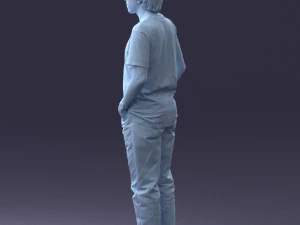 man in wolf t-shirt 0111-2 3d print ready 3D Print Model