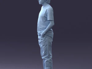 man in wolf t-shirt 0111-2 3d print ready 3D Print Model
