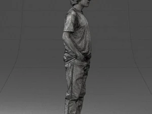 man in wolf t-shirt 0111-2 3d print ready 3D Print Model