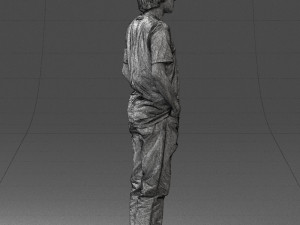 man in wolf t-shirt 0111-2 3d print ready Model Cetak 3D