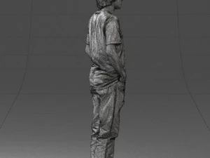 man in wolf t-shirt 0111-2 3d print ready 3D Print Model