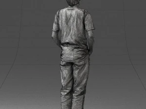 man in wolf t-shirt 0111-2 3d print ready 3D Print Model