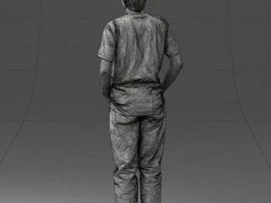 man in wolf t-shirt 0111-2 3d print ready 3D Print Model