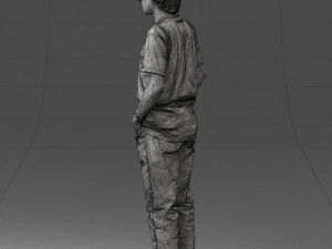 man in wolf t-shirt 0111-2 3d print ready 3D Print Model
