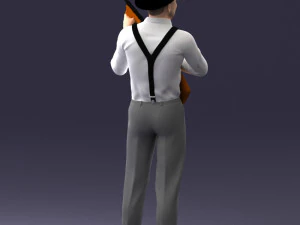 000289 Gangster with Thompsons Machine Weapon 0105 3D Model