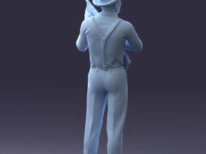 000289 Gangster with Thompsons Machine Weapon 0105 3D Model