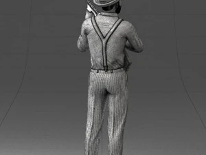 000289 Gangster with Thompsons Machine Weapon 0105 3D Model