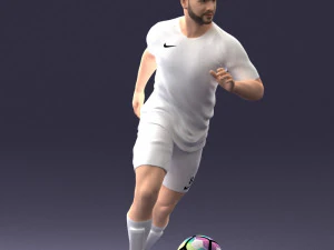 000184 Soccer Player with Ball 0912 3D Model