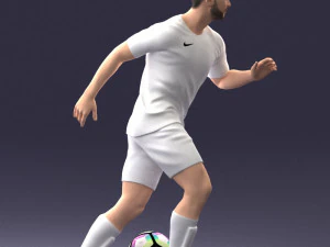 000184 Soccer Player with Ball 0912 3D Model