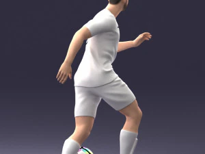 000184 Soccer Player with Ball 0912 3D Model