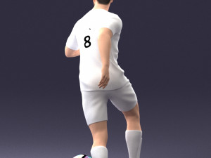 000184 Soccer Player with Ball 0912 3D Model