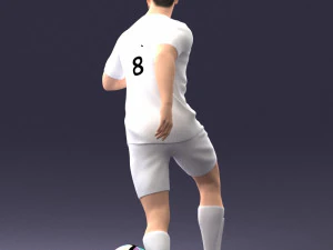 000184 Soccer Player with Ball 0912 3D Model