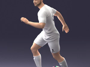000184 Soccer Player with Ball 0912 3D Model