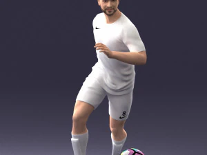 000184 Soccer Player with Ball 0912 3D Model