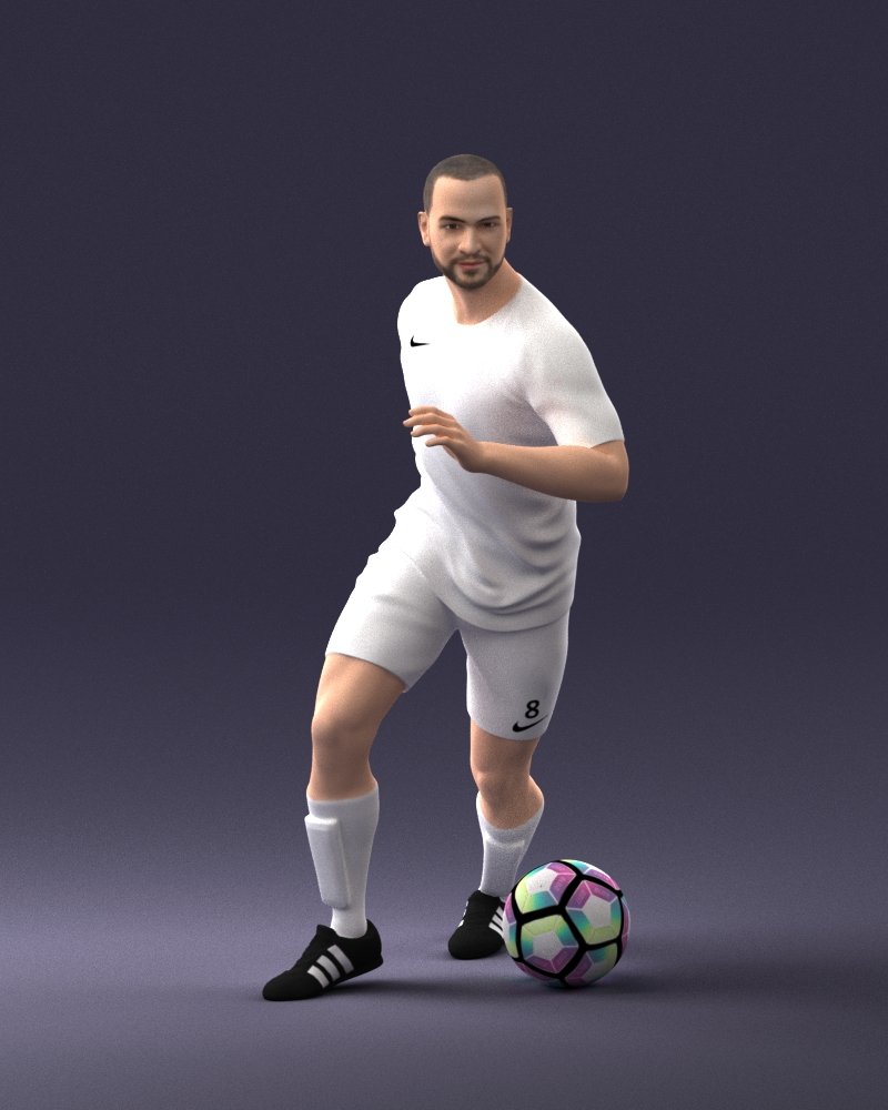 Soccer Player With Ball 0912 3D Модель In Мужчина 3DExport
