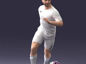 000184 Soccer Player with Ball 0912 3D Model