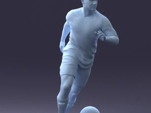 000184 Soccer Player with Ball 0912 3D Model