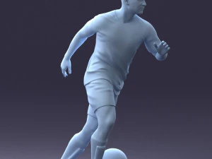 000184 Soccer Player with Ball 0912 3D Model