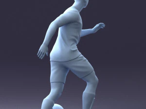 000184 Soccer Player with Ball 0912 3D Model
