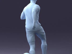 000184 Soccer Player with Ball 0912 3D Model