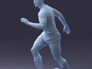 000184 Soccer Player with Ball 0912 3D Model