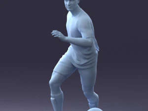 000184 Soccer Player with Ball 0912 3D Model